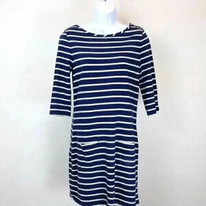 Boden Navy Blue and Off White Striped Tunic Dress Size 4